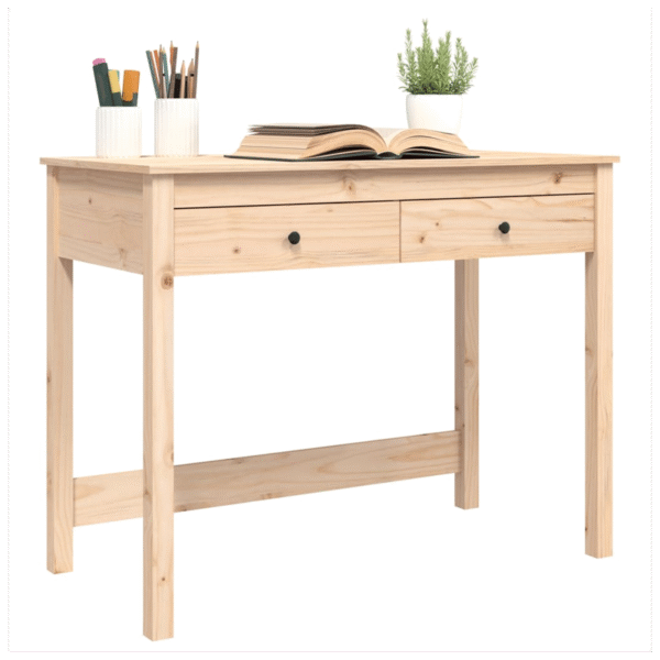 vidaXL Desk with Drawers 100x50x78 cm Solid Wood Pine - Image 4