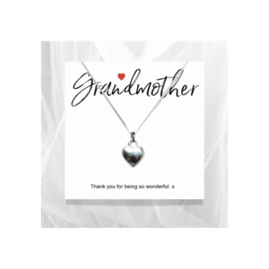 Grandmother Message Card with Heart Necklace