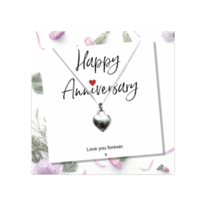 Heart Necklace & Anniversary Message Card