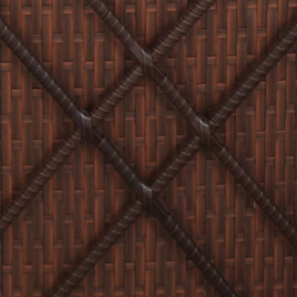 Sun Lounger with Cushion and Tea Table Poly Rattan Brown - Image 3