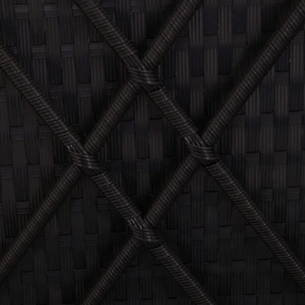 Sun Lounger with Cushion and Tea Table Poly Rattan Black - Image 3