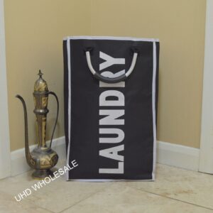 Single laundry bag with metal handles (Black)