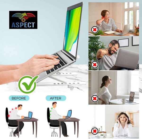 Aspect 8 Angles Adjustable Foldable Laptop Holder Suitable for All Laptops - Image 4