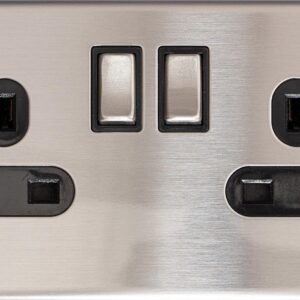 2 Gang 13A Double Pole Switched Socket Screwless E345AD