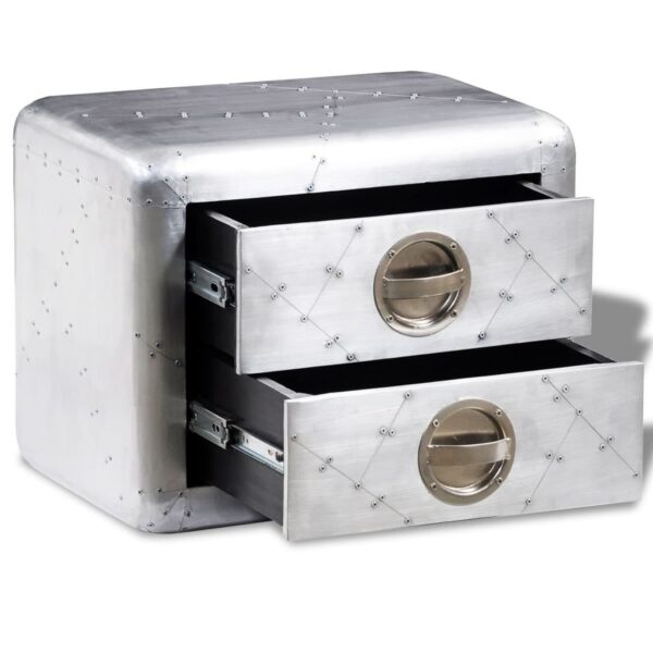 Aviator End Table with 2 Drawers Vintage Aircraft Airman Style - Image 3
