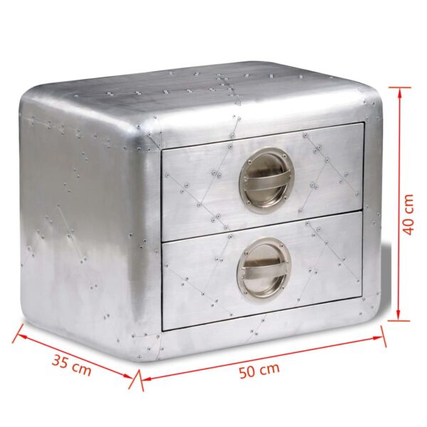 Aviator End Table with 2 Drawers Vintage Aircraft Airman Style - Image 5