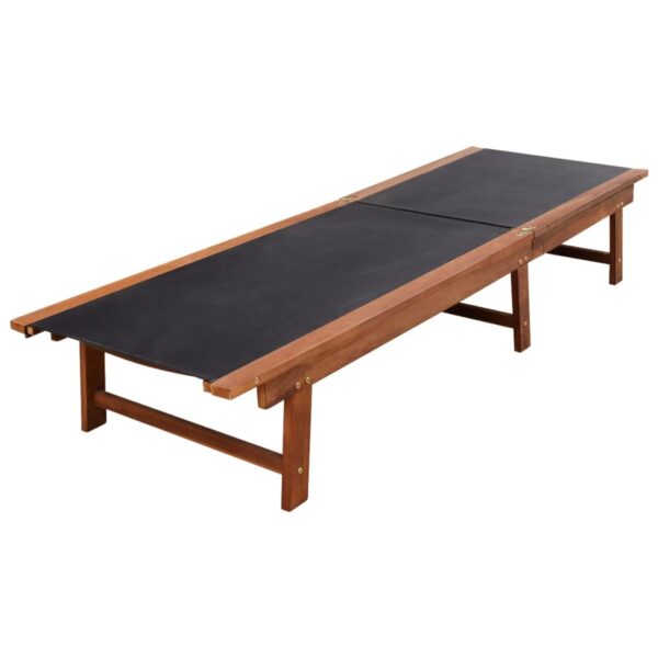 Sun Loungers 2 pcs with Table Solid Acacia Wood and Textilene - Image 3
