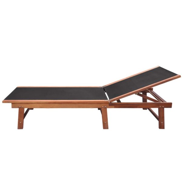 Sun Loungers 2 pcs with Table Solid Acacia Wood and Textilene - Image 4