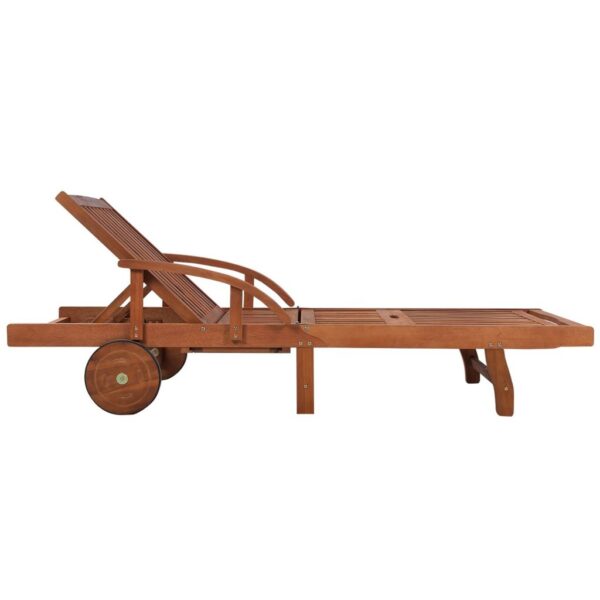Sun Loungers 2 pcs with Table Solid Acacia Wood - Image 3