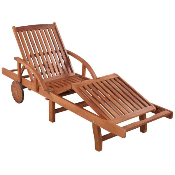 Sun Loungers 2 pcs with Table Solid Acacia Wood - Image 4