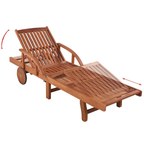 Sun Loungers 2 pcs with Table Solid Acacia Wood - Image 5