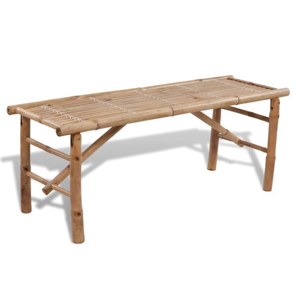 Beer Table with 2 Benches 100 cm Bamboo - Image 3