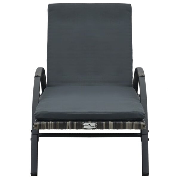 Sun Loungers with Table Poly Rattan Anthracite - Image 4