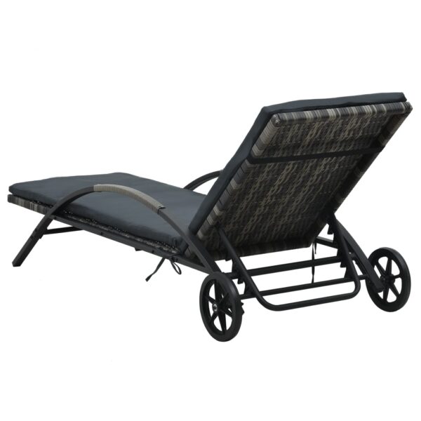 Sun Loungers with Table Poly Rattan Anthracite - Image 5