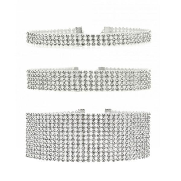 Flo Crystal Women's Chocker Necklace Set, 10mm, 16mm, or 25mm - Image 5