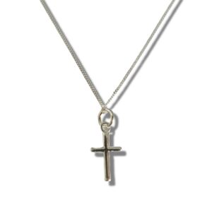 Girls Mini Cross Silver Necklace