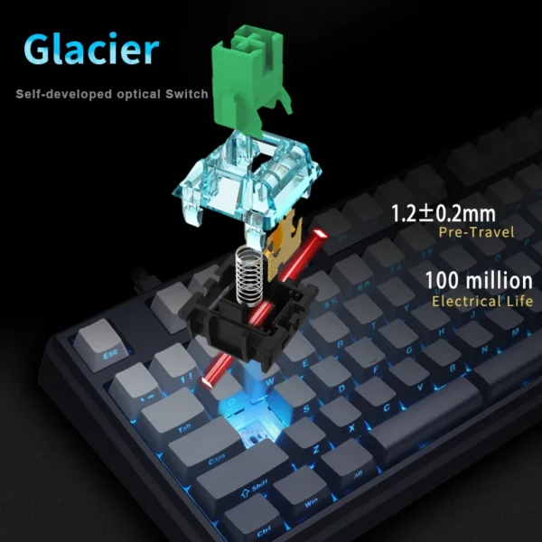 SKYLOONG Optical Switches Keyboard 8k Polling Rate USB-C Wired RGB Backlit GK75/GK87/GK980/GK104 Low latency Gaming Keyboard - Image 6