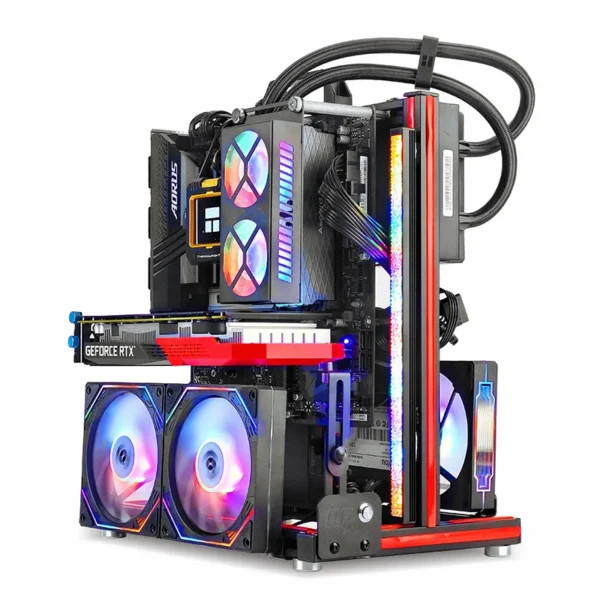 METALFISH BlockCase Aluminum Open Frame Case Support ATX/M-ATX Mainboard GPU Mount Horizontally 240 Water Cooler Gaming Cabinet - Image 3