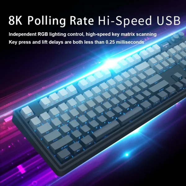SKYLOONG Optical Switches Keyboard 8k Polling Rate USB-C Wired RGB Backlit GK75/GK87/GK980/GK104 Low latency Gaming Keyboard - Image 4