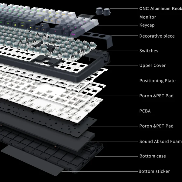 SKYLOONG Optical Switches Keyboard 8k Polling Rate USB-C Wired RGB Backlit GK75/GK87/GK980/GK104 Low latency Gaming Keyboard - Image 3