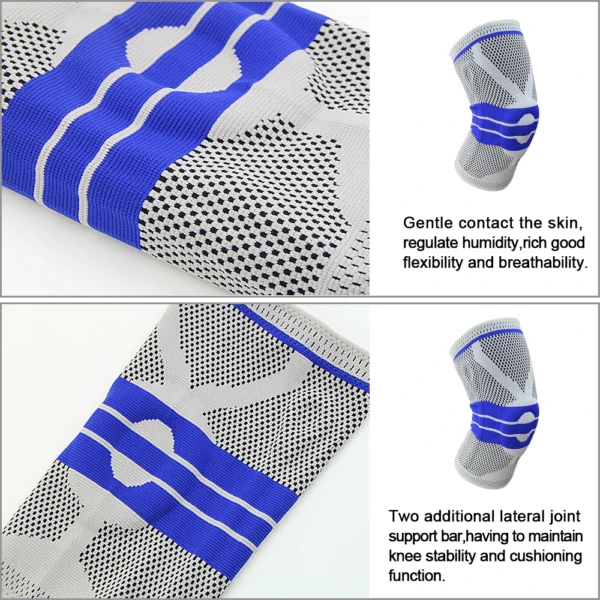Knee Brace Knee Support Compression Sleeve with Side Stabilizers & Silicone Patella Gel Pad for Meniscus Tear Arthritis Jogging - Image 3