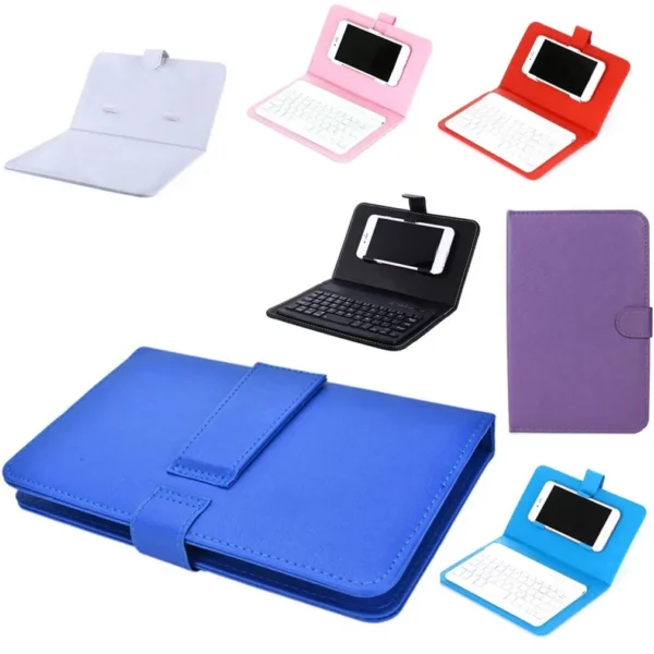 Wireless Bluetooth Keyboard For Iphone Huawei Xiaomi Tablet Mini Keyboard Mobile Phone Gaming Keyboard PU Case Support - Image 6