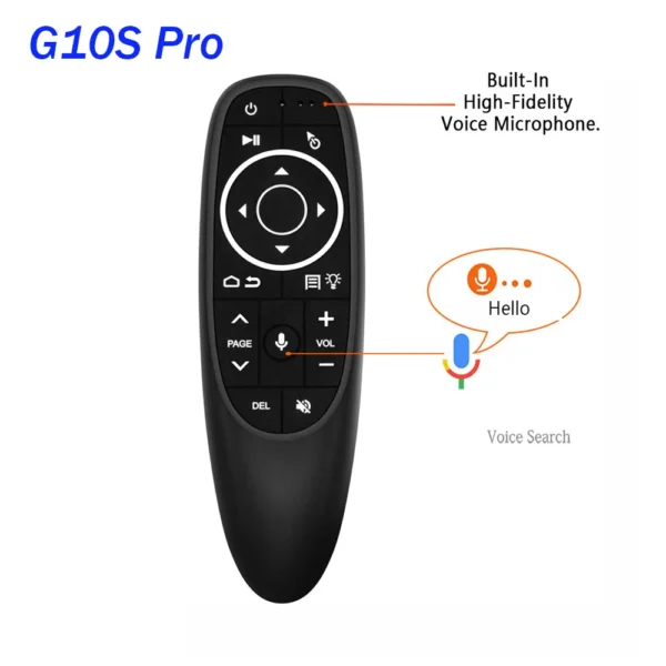 Wholesales G10S G10SPro G10SPRO BT Voice Remote Control Wireless Air Mouse With Gyro Sensing Mini Backlit For Android TV Box - Image 2