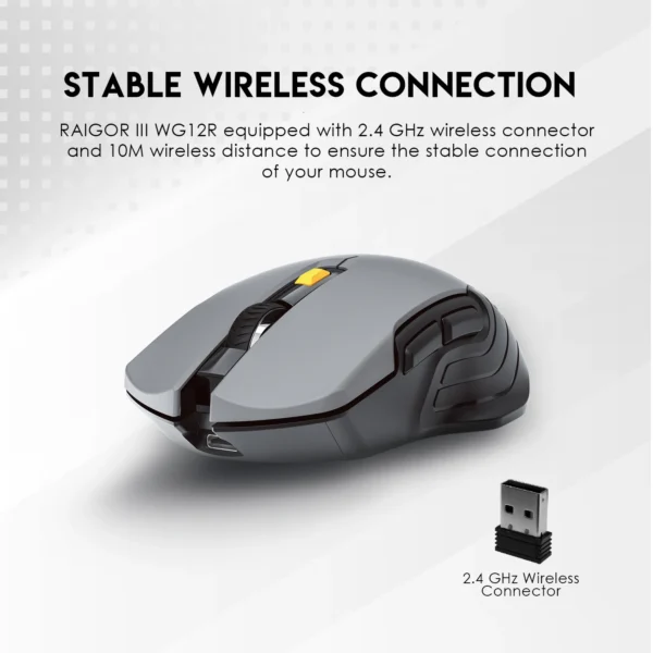 FANTECH RAIGOR III WG12 WG12R Wireless Optical Mouse 2000DPI and 3 Million Clicks Rechargeable Mice Office Mouse for PC Laptop - Image 2