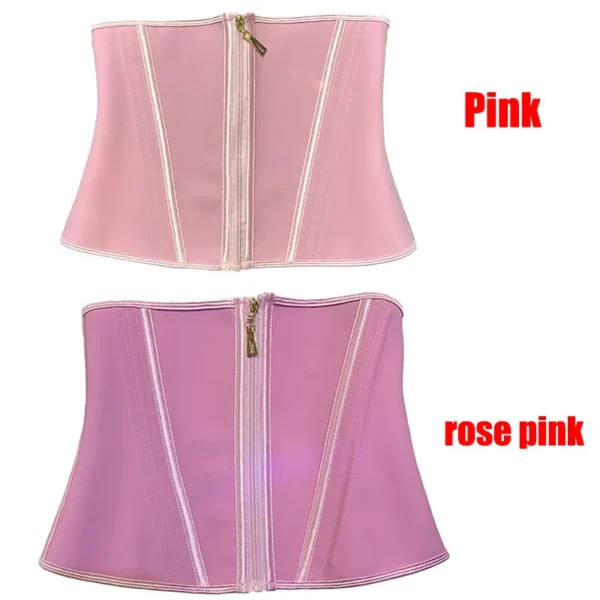 Fajas Colombian Girdle Pink Waist Trainer Double Compression Corest with Zipper Hook Body Shaper Slimming Abdomen Belt Shapewear - Image 6