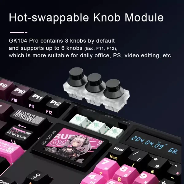 SKYLOONG GK104 Pro Mechanical E-sport Gamer Keyboard Full-Size Wireless Keyboard RGB Backlit Hot-Swappable Game Keyboard for PC - Image 6