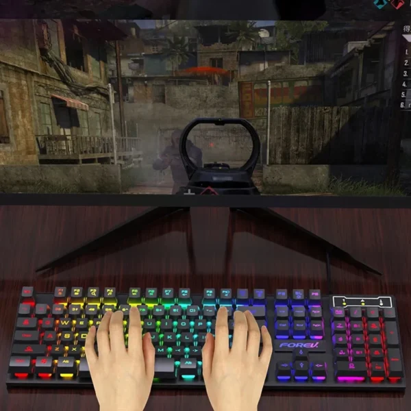 104 key Backlit Mechanical Keyboard Wired Gaming Keyboard waterproof Luminous keyboard And Mouse Set for Gamer PC Laptop Office - Image 6