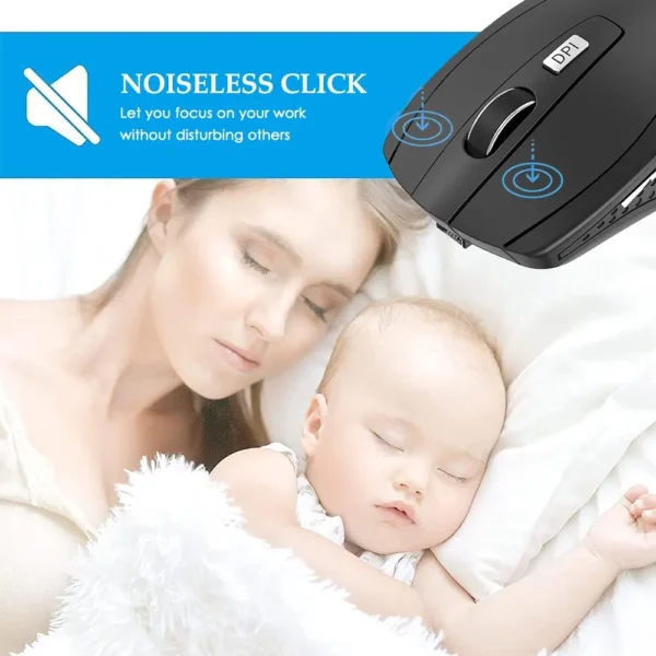 Wireless Mouse Silent Mouse 2.4G Portable Mobile Optical Office Mouse Adjustable DPI Levels for Notebook PC Laptop MacBook - Image 5