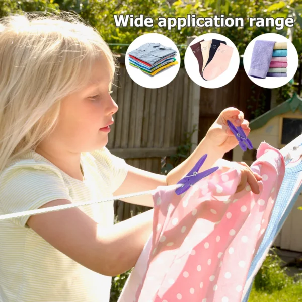 48Pcs Clothes Pegs for Washing Line Strong Grip Washing Pegs Clothespin Soft Plastic Clothes Clips Home Laundry Pegs Windproof - Image 6