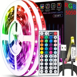3.28FT-98FT Led Strip Lights,RGB 5050 Infrared 44 Key Controller Sync Color Changing Luminous LED String For Garden Home Decor