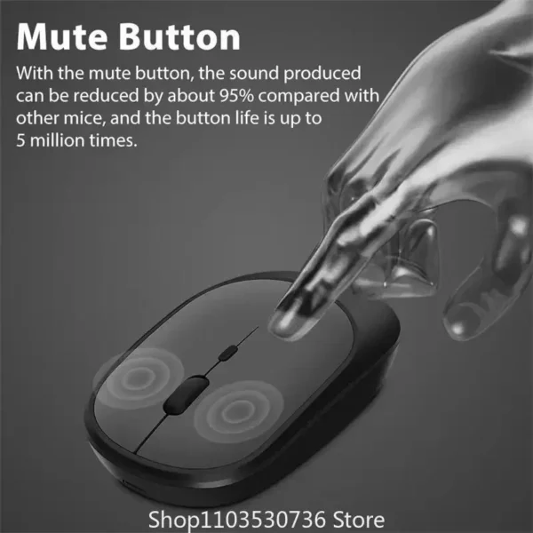 2025 New Wireless Mouse Bluetooth USB Silent Mice Adjustable DPI Ergonomic Design Rechargeable Gaming Mouse For Xiaomi Tablet - Image 4