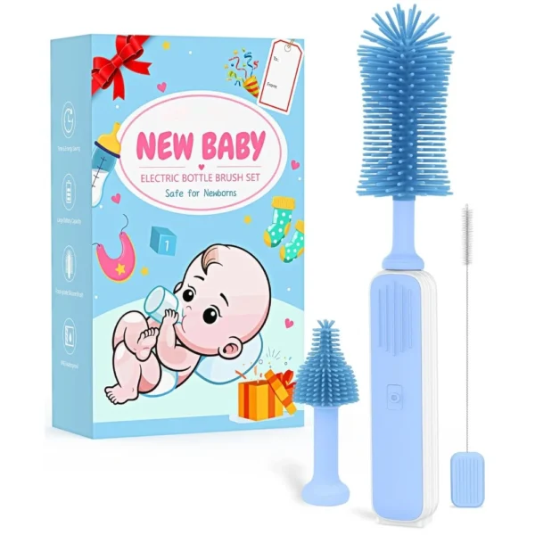 Electric Bottle Brush Cleaner, Baby Bottle Brush Set, 360° Efficient Cleaning, Long-lasting 2000mAh battery