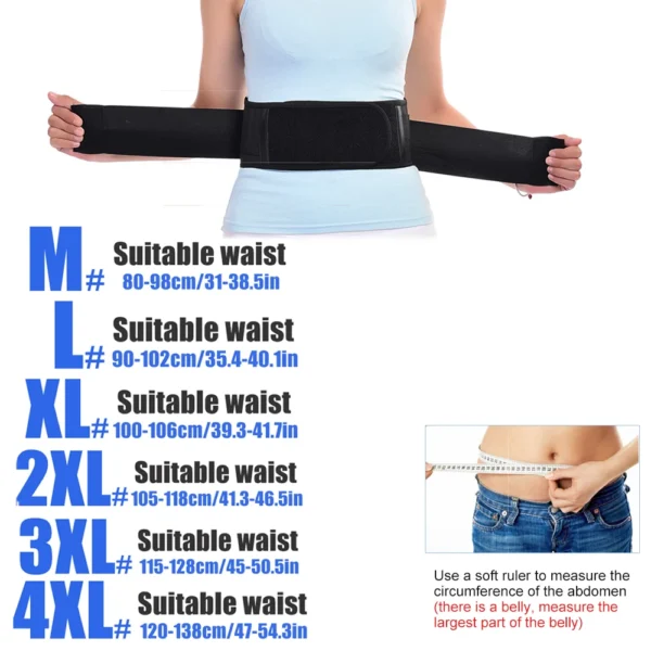 Tourmaline Self-heating Magnetic Therapy Waist Belt Lumbar Support Back Waist Support Brace Double Banded Adjustable - Image 3