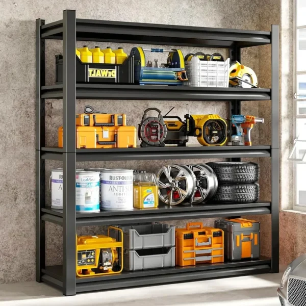 Garage Shelving Unit, Garage Storage Shelves 3000LBS Heavy Duty Shelving, Adjustable 5 Tier Metal Shelving Utility Shelf, - Image 2