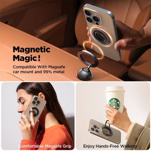 Joyroom Ring Phone Holder Colorful Magnetic Kickstand Silicone Ring Magnetic Phone Grip Holder Stand For iPhone 16 15 14 Pro Max - Image 5