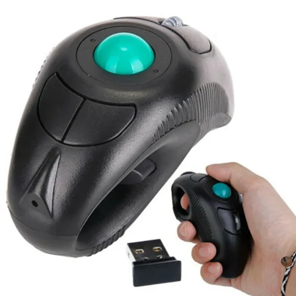 Shopping 2.4G Wireless Air Mouse Ergonomic Trackball Handheld Finger USB Mouse USB Optical Trackball Mice - Image 3