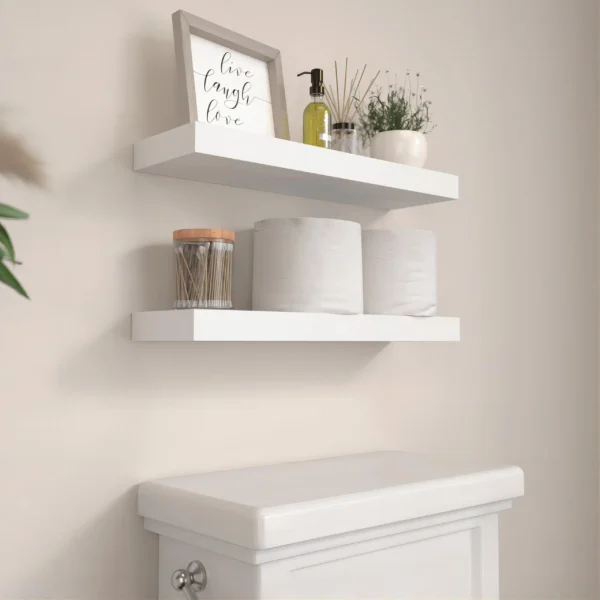 White 6Pcs Floating Shelves, Wall Mounted Small Shelves for Room, Modern Hanging Shelves, Display Wall for Wall Décor - Image 2