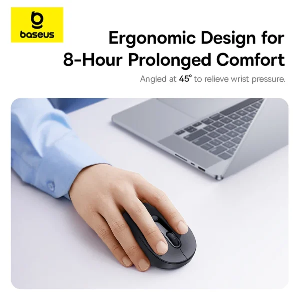 Baseus Wireless Mouse Bluetooth 5.3 2.4GHz Ergonomic 7 Silent Buttons Free Mouse Pad for MacBook Tablet Laptop Computer PC Mice - Image 2