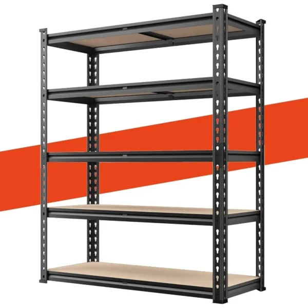 72" Garage Shelving, Heavy Duty Storage Shelves 2000LBS, 5 Tier Metal Shelving Unit, Adjustable Garage Storage Shelves fo