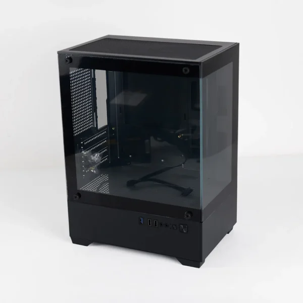 MANMU Computer Case Aluminum Micro-ATX pc Case Tempered Glass Cabinet Computer Slim pc Gaming Case