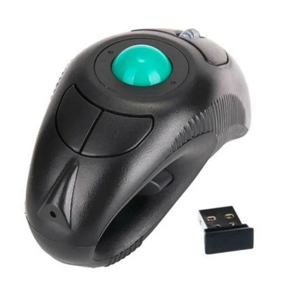 Shopping 2.4G Wireless Air Mouse Ergonomic Trackball Handheld Finger USB Mouse USB Optical Trackball Mice