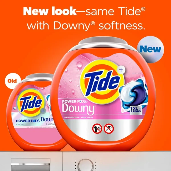 Power PODs 2-in-1 Laundry Detergent Pods with Downy Soft Boosters, Lasting Freshness with April Fresh Scent, 18/45/63 Count - Image 2
