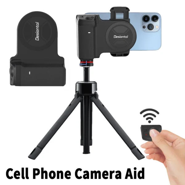 Magnetic Selfie Phone Tripod Mount Bluetooth-Compatible Phone Camera Grip Handle Holder for iPhone 15/14 Samsung Video Shooting - Image 4