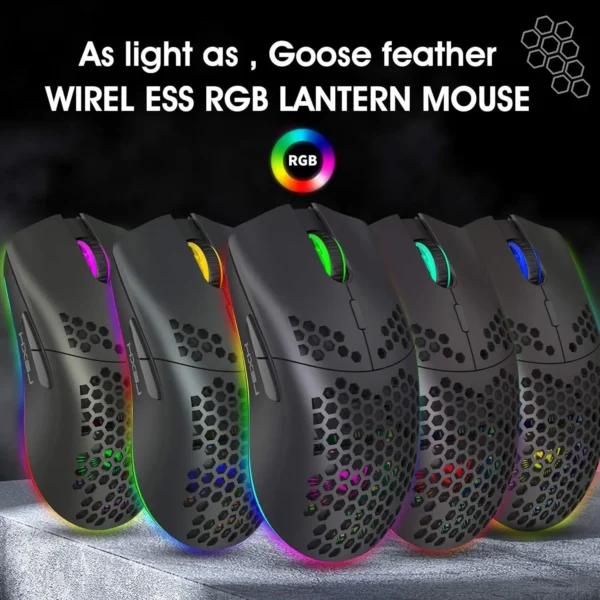 MAMBASNAKE x HXSJ T66 Wireless Gaming Mouse, 2.4Ghz Rechargeable Mouse with 6 Programmable Buttons - Image 5
