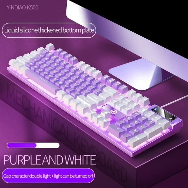 104 Keys Gaming Keyboard Wired Keyboard Color Matching Backlit Mechanical Feel Computer E-sports Peripherals for Desktop Laptop - Image 2