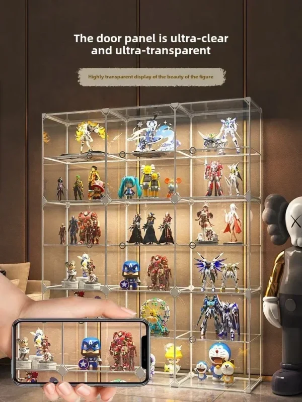 Transparent Display Cabinet Figures Lego Blocks Home Use Dust Proof Shelf for Kids Toys Model Display Nordic Storage Craft - Image 3